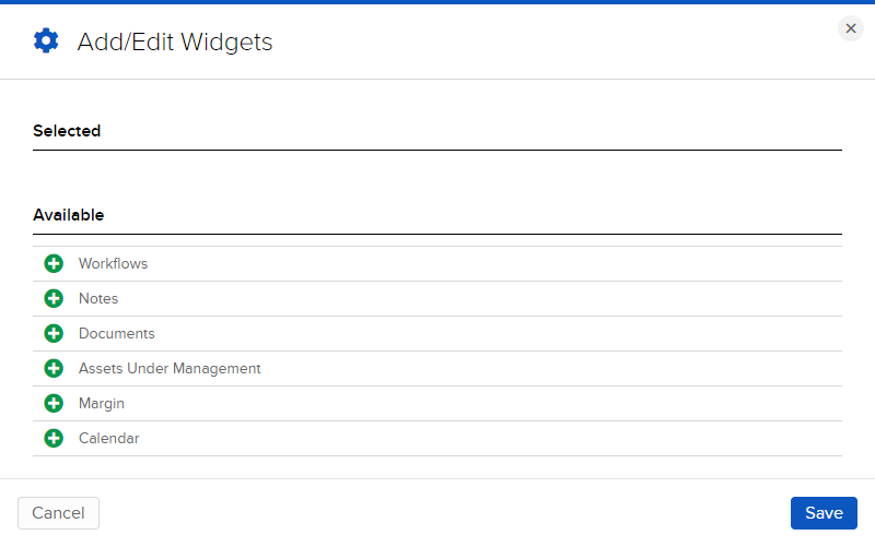Add & edit widgets on the home menu of portal. 